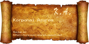 Korponai Azurea névjegykártya
